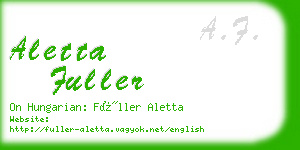 aletta fuller business card
